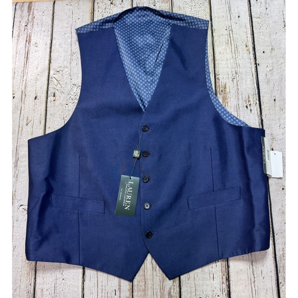 Lauren Ralph Lauren Suit Vest Mens XL Blue Hitchcock Classic NWT